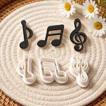 3Pcs Music Note Polymer Clay Cutters Set Treble Clef Musical Symbol Clay Molds DIY Handmade Earring Pendant Jewelry Craft Supplies - 3-pack - View 4