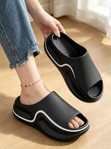 Spring/Summer Unisex Sandals With Quiet And Wear-Resistant Sole, Suitable For Home, Hotel Or Office Use - Black - View 2