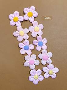 10pcs Colorful Sweet Style Flower Hair Clips For Daily Wear - Multicolor - View 6