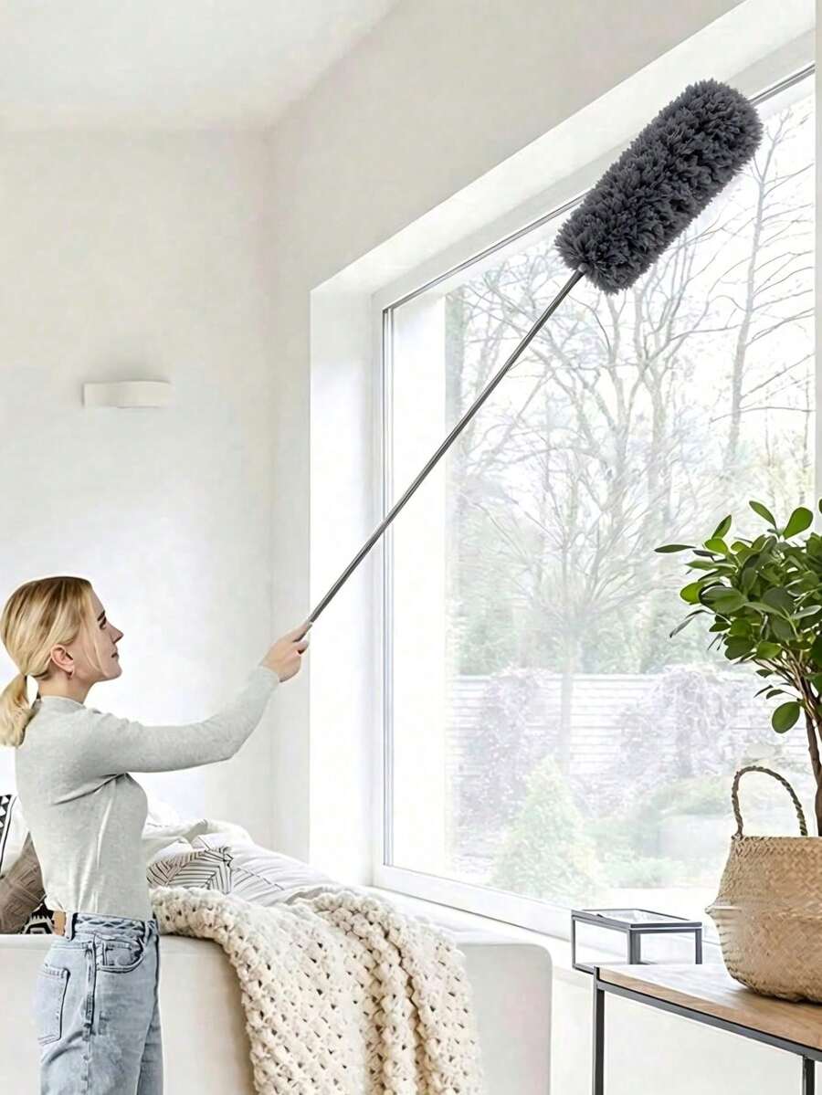 1pc Detachable Telescopic Microfiber Duster, Home Cleaning Tool, Suitable For Ceiling Fan, Wall, Kitchen, Bedroom, Hallway - Upgraded Version - View 1