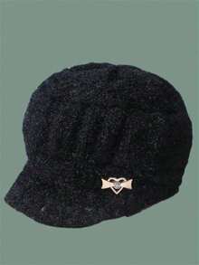 1 pièce Bonnet tricoté pour femme, bonnet à capuche épais pour l'hiver, bonnet tricoté respirant et chaud pour l'extérieur, fabriqué en fibre de polyester, lavable à la main ou à sec, design élastique, accessoire de mode pour femmes - A - Voir 8