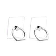 2pcs Transparent Phone Ring Holder Rotating Support Stand Strong Adhesive PC Acrylic Phone Finger Ring - Multicolor - View 8