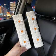 1pc/2pcs Car Seat Belt Woolen Multi-Color Floral Shoulder Protector Cover - A - View 5