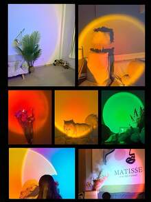 1pc Sunset Lamp With Remote Control, Atmosphere Light, INS Photography, Decorative Lamp, Sunset Lamp For Bedroom, Bedside Projection Desk Lamp, Sunset Dusk Lamp, USB Interface Room Decor Holiday Gift - Sunset Light - View 5