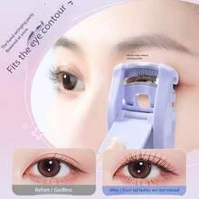 1pc Blue Wide-Angle Eyelash Curler, Small Portable Long-Lasting Manual Eyelash Curler For Women Beginners - Blue - View 3