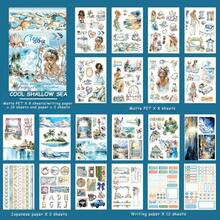 20Sheets Large Size Waterproof Dual-Material Four Seasons Washi PET Sticker Book Beautiful Lady Stickers Set For Scrapbooking Junk Journal Planner - Four Seasons Sticker Book - View 13