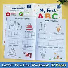 Lachilly 32-Page English Alphabet Tracing Workbook, Letter Recognition, Vocabulary Building, Classroom Teaching Supplies, Home Learning Resources, School Supplies - YY043 Alphabet Tracing Workbook - View 2