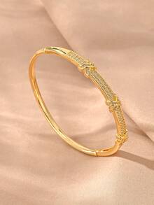 Fashionable European Style Luxury Hollow Cubic Zirconia Bracelet Set, High-End Personalized Gift, Suitable For Girlfriend, Suitable For Wearing At Parties - Gold - View 8