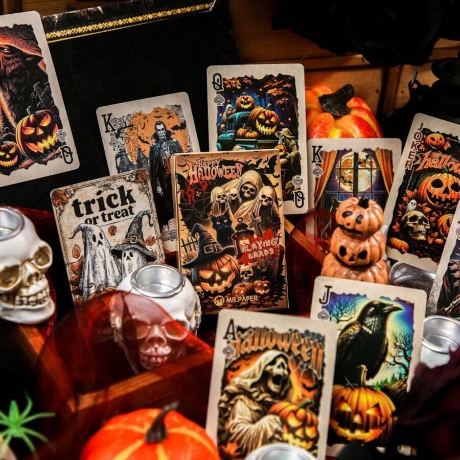 Happy Halloween Playing Cards - Collector's Edition, Holiday Design, Durable Playing Cards Suitable For Role-Playing Games And Card Collectors, Collectible Playing Cards | Vintage Card Design | Intricate Card Patterns, Suitable For Halloween, Christmas Party Gifts - Multicolor - View 1