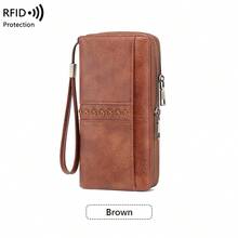FOREVER MIYIN RFID Blocking Women Long Zip Around Wallet, Double Zipper Wristlet Purse, Large Capacity Multi Card Slots Cash Organizer Phone Holder For Daily Travel - Multicolor - View 14