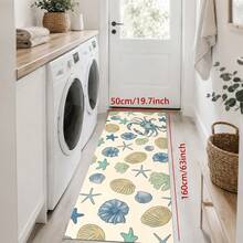 1/2pcs Ocean Shell Pattern, Vintage Diatomaceous Earth Mat, Super Absorbent, Non-Slip, Perfect For Bathroom, Kitchen And Dining Room, Quick Dry, Machine Washable, Perfect Gift For Home Decor And Bathroom Mat - Multicolor - View 9