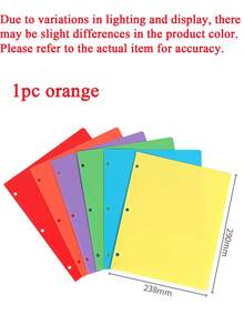 6/1pc Multi-Color Plastic Loose-Leaf Folder With 2 Pockets, Standard 3-Hole Punched File Organizer, Waterproof Document Protector Sleeve With Business Card Holder, Minimalist Business File Storage Bag For Business, University, Office Desk Organization - Multiple Styles - View 19