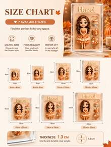 客製化 2D 肖像娃娃，個性化數位肖像藝術，客製化照片轉 2D 卡通壓克力牌，婚禮紀念品，個性化壓克力紀念品，週年禮物，送給特別的人的完美紀念品，個性化照片架，辦公室裝飾，優雅家居，照片禮物 - 彩色 - 查看 3