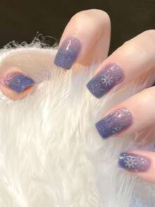 Semi Cured Gel Nail Strips, 20Pcs Long Lasting Salon Quality Wraps, Easy Apply & Remove Gel Nail Stickers With UV Light - Dusty Blue - View 5