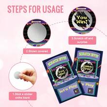 20/40 Pcs Retro Arcade Fun Scratch Game Cards, Retro Arcade Themed Scratch Game Cards, Suitable For Bachelor Parties, Holiday Parties, Birthday Parties, Festival Lucky Draws, Party Games And Group Activities, Including Losing Cards And Winning Cards - A - View 3