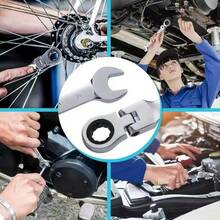 Alat DIY 1 buah Kunci Ratchet! Alat Mobil, Digital, Mekanik, Kunci Pas Ujung Terbuka dan Ujung Kotak Kombinasi, Bahan Logam Tahan Lama. Cocok untuk Perbaikan Mobil, Perakitan Komponen, dan Perawatan Listrik, Alat Pria, Alat Kerja - Kunci pas ratchet kepala bergerak berlapis listrik tunggal 10MM - View 5