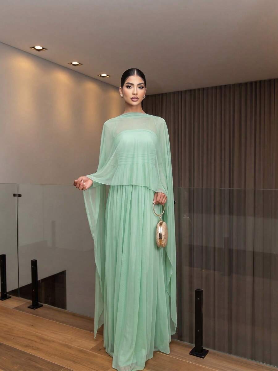 Women Long Dresses - Mint Green - View 1