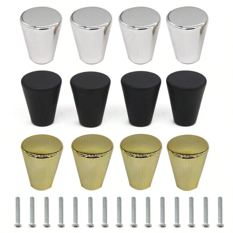 4/8pcs Plastic Conical Drawer Pulls, Cabinet Door Handles, Suitable For Drawers, Cabinets, Wardrobe Doors, Vanity Cabinet Doors, Bedroom Decor, With Installation Screws Included