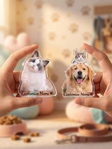 1pc Personalized Custom Pet Photo And Text Fridge Magnet, Cartoon Dog Refrigerator Magnet, Custom Pet Portrait Magnet Gift For Dog Owners - Multicolor - View 3