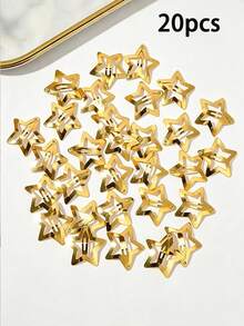 60/40/20pcs Gold Five-Pointed Star Hair Clips, Silver Women's Side Bangs Bare Clips, Hair Clips, Loose Hair BB Clips - Multicolor - View 12