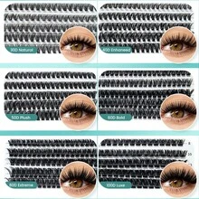 Dense30D-100DIndividual Cluster False Eyelashes Kit, Includes Lash Tweezers And Eyelash Brush, D‑Curl Soft Lashes For Dramatic Eye Makeup - D - View 6