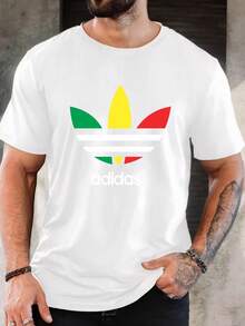 Men's Pure Cotton Casual Short-Sleeve T-Shirt Crew Neck Breathable Summer Everyday Wear Relaxed Fit Basic Tee - 白色 - 查看 7