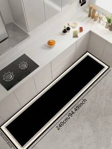 1pc Minimalist Black & White Striped Border Diatom Mud Kitchen Mat, 3.5mm Trimmable, Suitable For Kitchen, Bathroom, Entryway, Living Room, Rubber Non-Slip, Absorbent, Anti-Fatigue, Wear-Resistant Floor Mat For Whole House - Multicolor - View 18