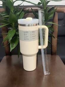 New Flat Bottom Cup With Handle And Straw 40oz | Travel Cup Holder | Insulated Stainless Steel Cup | - Multicolor 40oz - View 10