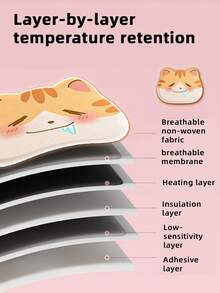 2/7/13pcs Cute Cartoon Cat-Shaped Warm Protective Gear, Full Body Continuous Warmth, Covering Waist, Abdomen, Legs, Shoulders, Suitable For Winter Warmth And Outdoor Cold Protection - Cat-shaped Heat Patch - View 6