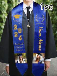 Custom Text And Photo Graduation Sash,Custom Stoles For Graduation 2026,Custom Picture Class Of 2026 Sash,Customizable Graduation Sash,Birthday Gifts. - Style a - View 17
