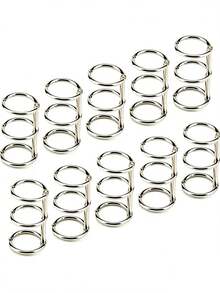 20pcs Silver Metal 3-Ring Binder Clips, 0.8 Inch Inner Diameter - Perfect For Notebooks, Photo Albums And DIY Travel Journals, Back To School Essential - Silver - View 1