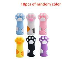 1pc Random Color Cute Cat Paw Nail Protector, Practical Anti-Drop Nail Tool Silicone Cap - Multicolor - View 10