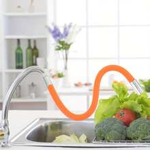 1 Set Faucet Extension Hose + Faucet Connector, Extended Anti-Splash Water Extender, Flexible Bendable Rotating Extension Spout, 360° Swivel Adjustable Curved Faucet, Universal Splash-Proof Extension Tube - Multicolor - View 4
