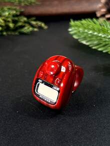 New Wood Grain Electronic LED Counter, Middle East Arabic LED Digital Display Portable Ring Counter, Stress Relief Hand-Press Counter, Faux Wood Grain Pattern Design, Compact And Convenient For Carrying, Suitable For Prayer Counting, Business Counting, Sports Counting, Daily Home Counting And More, Also A Great Choice For Holiday Gifts - Multicolor - View 9