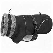 Dog Winter Coat, High Visibility Adjustable Dog Jacket, Thick Fleece Lining, Suitable For Cold Weather Dog Clothing, Suitable For Medium And Large Dogs - Black - View 8
