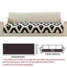SANMOSPIN 1PC Solid Color Plush Sofa Cover - Modern Non-Slip Warm Sofa Protector, Soft Cotton Plush Material Sofa Pad, Suitable For 1-4 Seater Sofas - Machine Washable Polyester Home Decor - Black - View 11