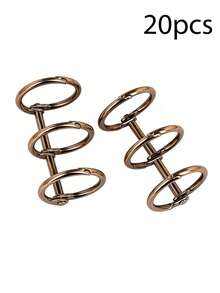 20pcs Silver Metal 3-Ring Binder Clips, 0.8 Inch Inner Diameter - Perfect For Notebooks, Photo Albums And DIY Travel Journals, Back To School Essential - Silver - View 7