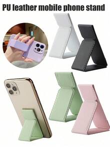 2‑In‑1 Foldable Phone Holder, Finger Hand‑Grip Strap & Curved Desktop Stand Compatible With Most Smartphones - Multicolor - View 2