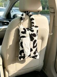 1PC Plush Hanging Tissue Box, Soft Skin-Friendly Material, Cute Car Storage Decor, Car Tissue Storage Box - Tissue Box - View 3