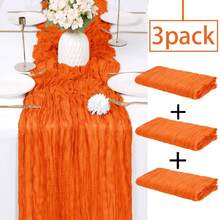 3PCS Cheesecloth Tablecloth, Bohemian Gauze Tablecloth, Rustic Transparent Tablecloth Suitable For Wedding, Bridal Shower, Birthday Party, Dining Table Decoration, Thanksgiving, Christmas Decoration - Multicolor - View 31