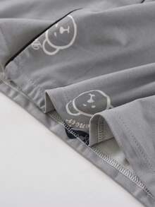 2pcs/Set Men's Long Sleeve Lapel Pajama Set, Loose Fit Comfortable Loungewear Cardigan, Suitable For Spring And Autumn - Light Grey - View 8