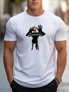 Men's Pure Cotton Casual Short-Sleeve T-Shirt Crew Neck Regular Fit Summer Basic Tee Top - 白色 - 查看 10