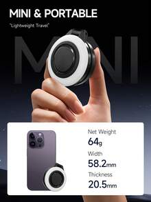 AXNEN Magnetic Selfie Fill Light, Rechargeable Battery, Adjustable Brightness, Compatible With IOS Smartphones, Laptops, Photography Cameras, Videos, Suitable For Makeup And Selfies - Fill Light - View 11