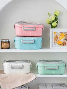 SEAL LOCK 1/3pcs-Portable Divided Plastic Lunch Box, Microwaveable Lunch Box For Students And Office Workers, Sealed Leak-Proof Bento Box With Air Vent, Divided Fresh-Keeping Meal Box For Outdoor Picnic, Suitable For Commuting, Outdoor, Home - Multicolor - View 7