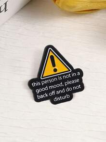Warning Sign Funny Quote Enamel Pin, Sarcastic Text Lapel Brooch For Backpack Jacket - Multicolor - View 8