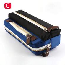 1pc Colorblock Patchwork Double Layer Zipper Pencil Case, Large Capacity Oxford Fabric Waterproof Stain-Resistant Student Stationery Storage Bag, Multiple Colors Available, Simple Durable Pencil Pouch - Multicolor - View 13