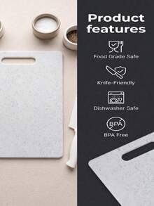 Rectangular Cutting Board Set, Plastic Cutting Board, Home Decor, Kitchen Decor, Household Items, Kitchenware, Suitable For Restaurant, Home, Party, Dining, Camping And Other Occasions, Meets Various User Needs For Mother's Day, Halloween, Graduation Gifts And More. - White - View 3