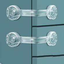 1Pc/3/5/7/9/11Pcs Transparent Long Lock - No Drilling Adjustable Drawer, Cabinet And Refrigerator Door Lock, Anti-Theft, Multi-Angle Flexible Design, Suitable For Various Home Scenarios - Transparent - View 4