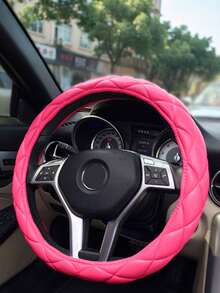 1PC Leather Casual Steering Wheel Cover - Multicolor - View 4