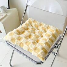 1pc Winter Plush Plaid Seat Cushion, Thickened Non-Slip Chair Pad For Office And Student Chairs, Long-Sitting Cushion - Multicolor - View 17